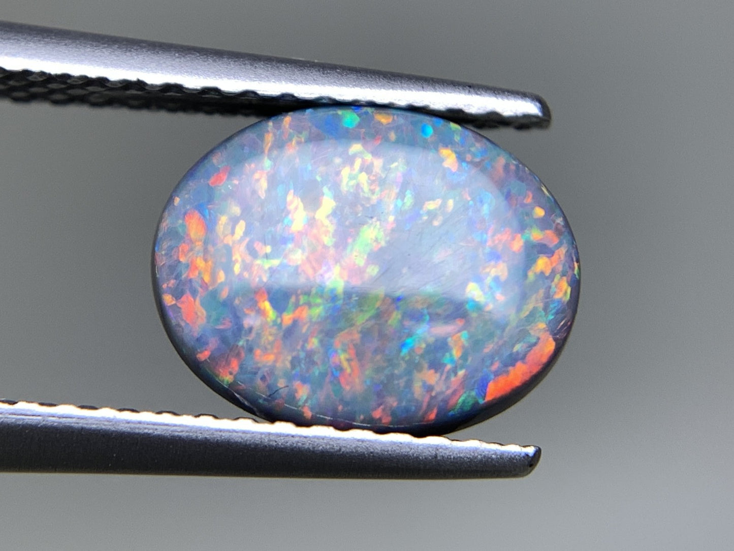 ブラックオパール 天然 1.583ct 中央宝石ソーティング付き 9.6㎜×7.7㎜×3.5㎜ ルース（ 裸石 ） 6933Y