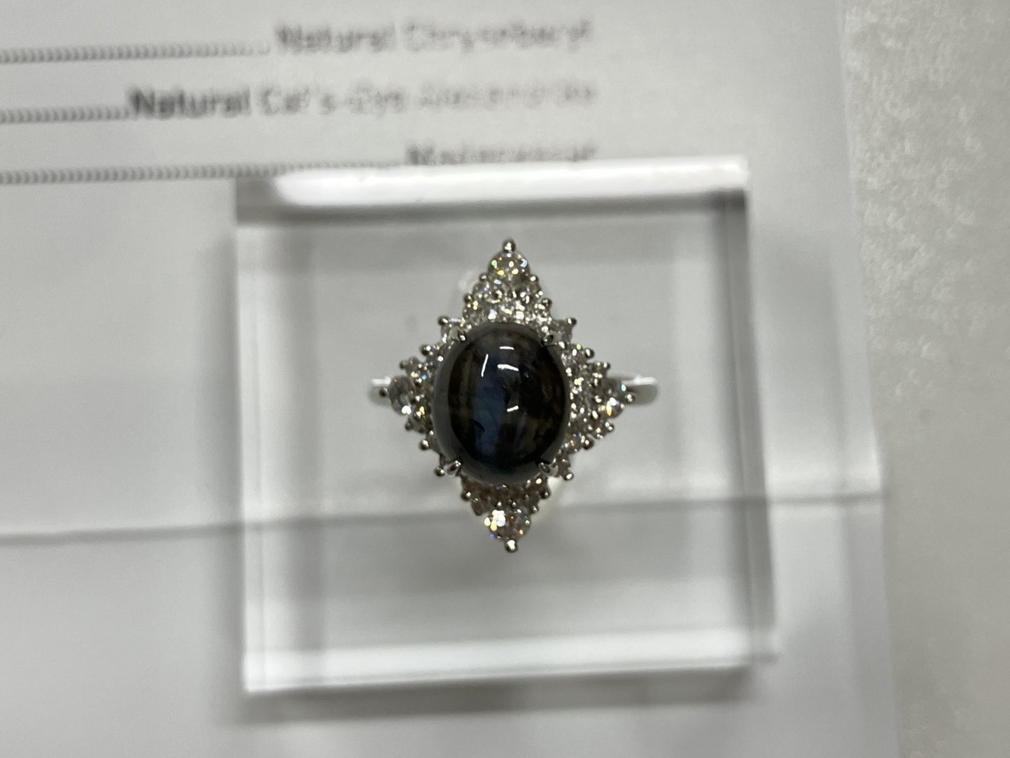 アレキサンドライトキャッツアイ 3.70ct マダガスカル産 GIA鑑別書 D0.70ct PT900 6.4g 指輪 （JP11号） サイズ直し承ります。 6681S