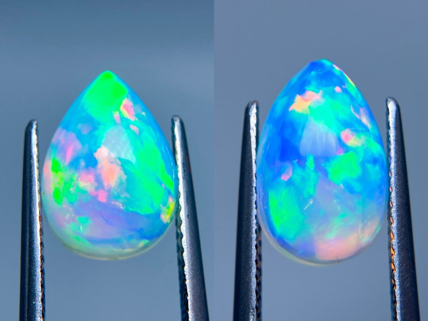 オパール （ペアセット） 1.987ct / 2.496ct 宝石ソーティング付き 12.0㎜×8.7㎜×4.6㎜ / 12.1㎜×7.9㎜×5.0㎜ ルース（ 裸石 ） 3331S