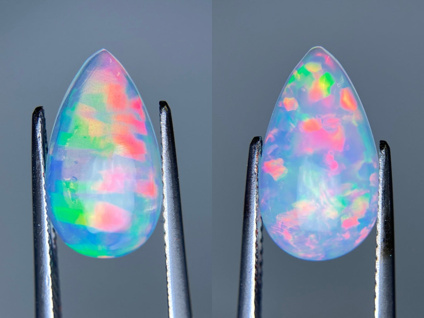 オパール （ペアセット） 2.454ct / 1.904ct 宝石鑑別書付き 15.1㎜×8.5㎜×3.5㎜ / 15.1㎜×8.5㎜×3.4㎜ ルース（ 裸石 ） 3382S