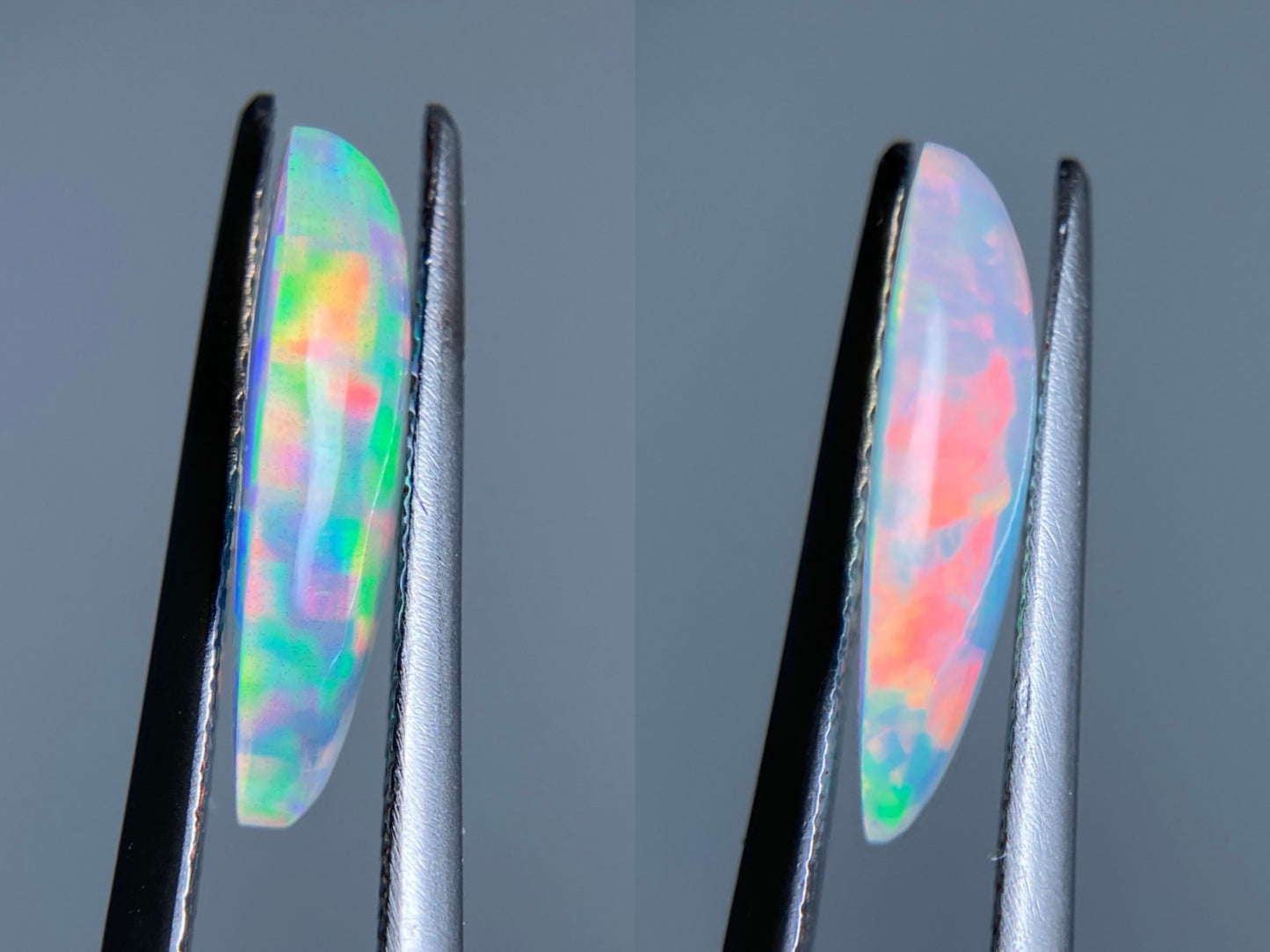 オパール （ペアセット） 2.454ct / 1.904ct 宝石鑑別書付き 15.1㎜×8.5㎜×3.5㎜ / 15.1㎜×8.5㎜×3.4㎜ ルース（ 裸石 ） 3382S