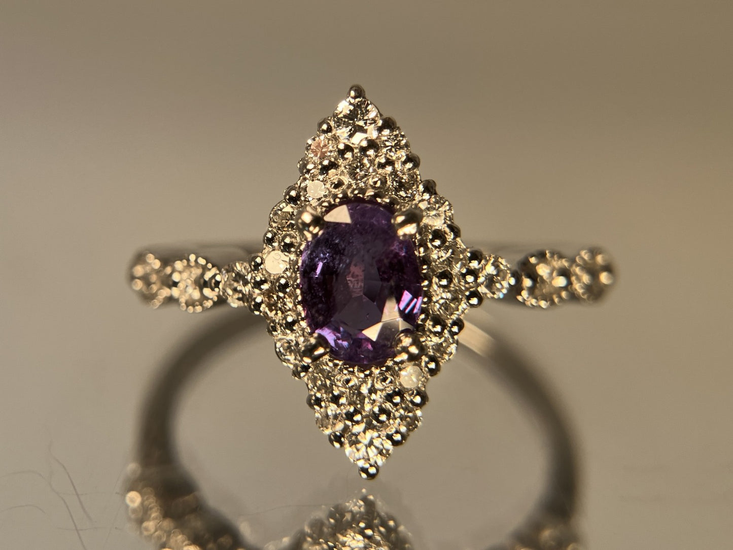 アレキサンドライト 0.58ct ブラジル産 Brazil GIA鑑別書 D0.31ct PT900 4.3g 指輪 （JP14号） サイズ直し無料 7529S