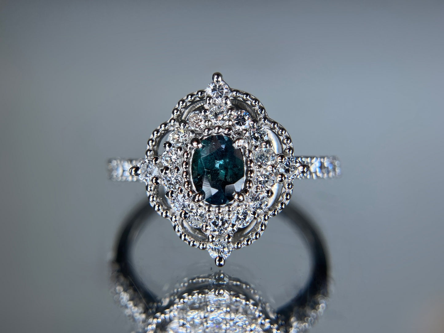アレキサンドライト 0.43ct ブラジル産 Brazil GIA鑑別書 D0.36ct PT900 4.1g 指輪 （JP12号） サイズ直し無料 6610S
