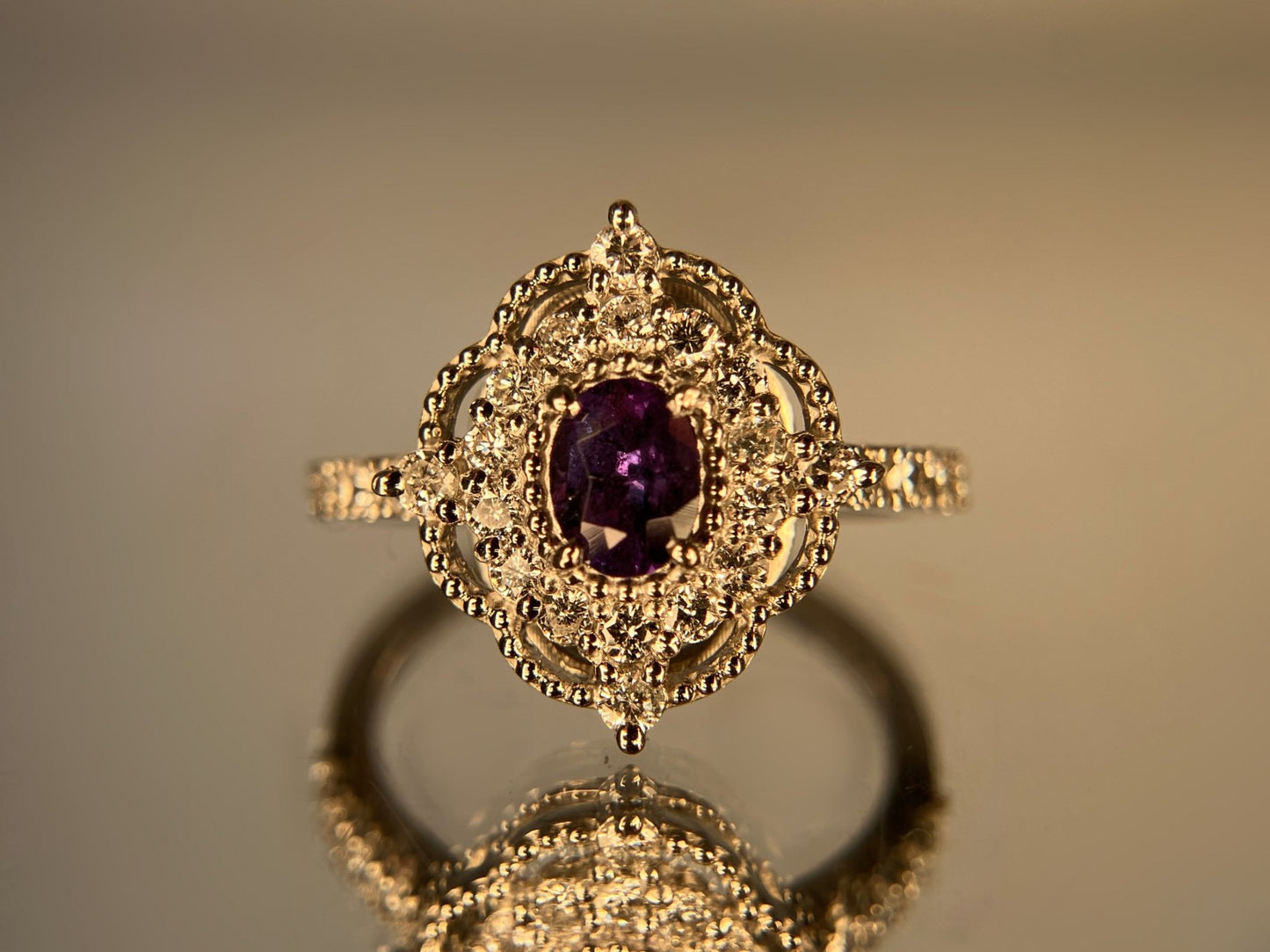アレキサンドライト 0.43ct ブラジル産 Brazil GIA鑑別書 D0.36ct PT900 4.1g 指輪 （JP12号） サイズ直し無料 6610S