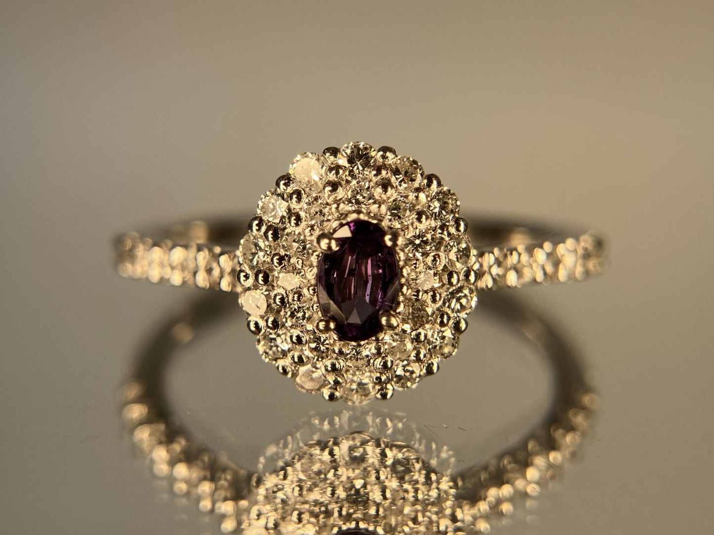 アレキサンドライト 0.13ct ブラジル産 Brazil GIA鑑別書 D0.38ct PT900 3.2g 指輪 （JP12号） サイズ直し無料 8070S