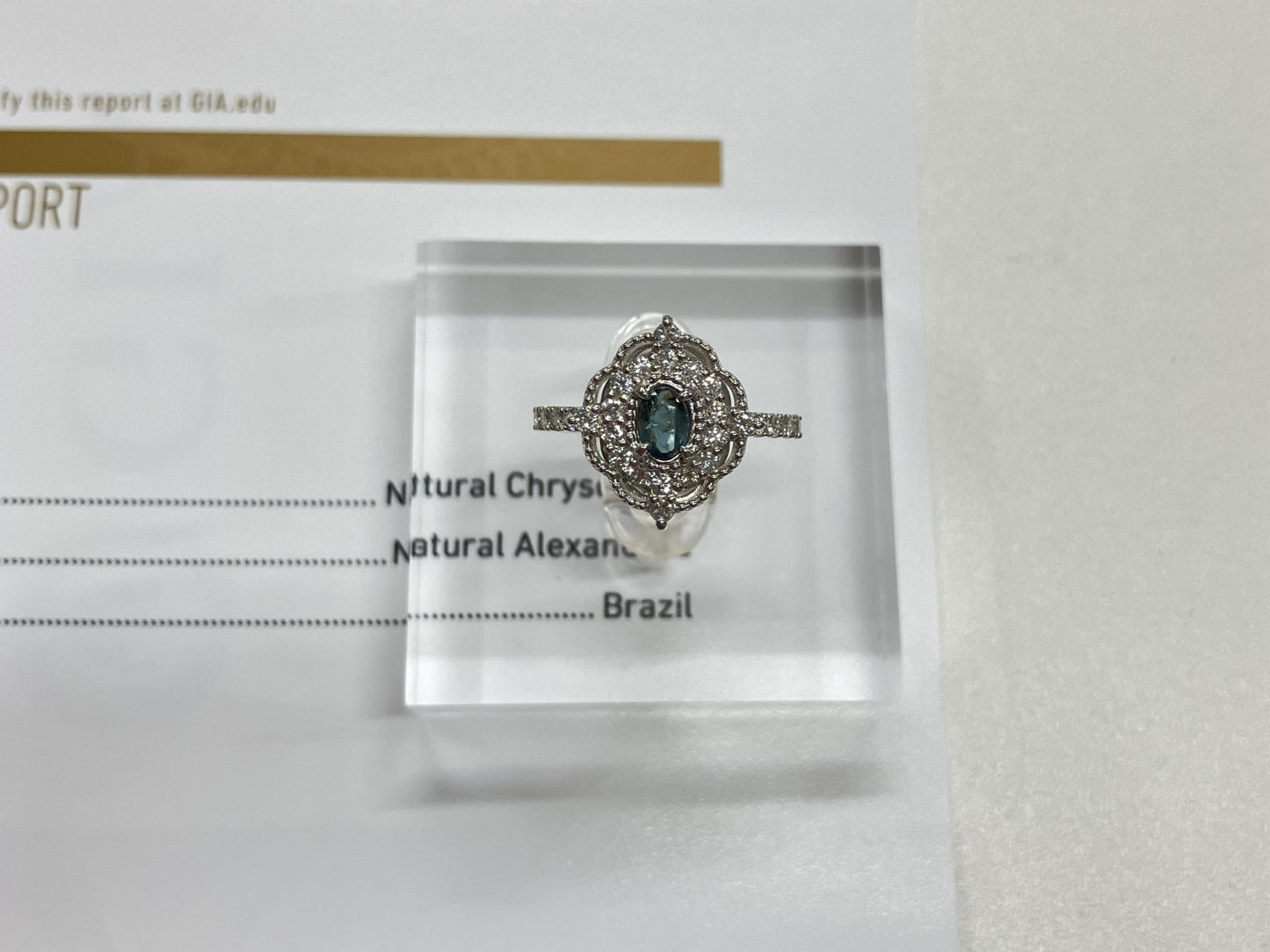 アレキサンドライト 0.28ct ブラジル産 Brazil GIA鑑別書 D0.36ct PT900 4.1g 指輪 （JP11号） サイズ直し無料 7530S