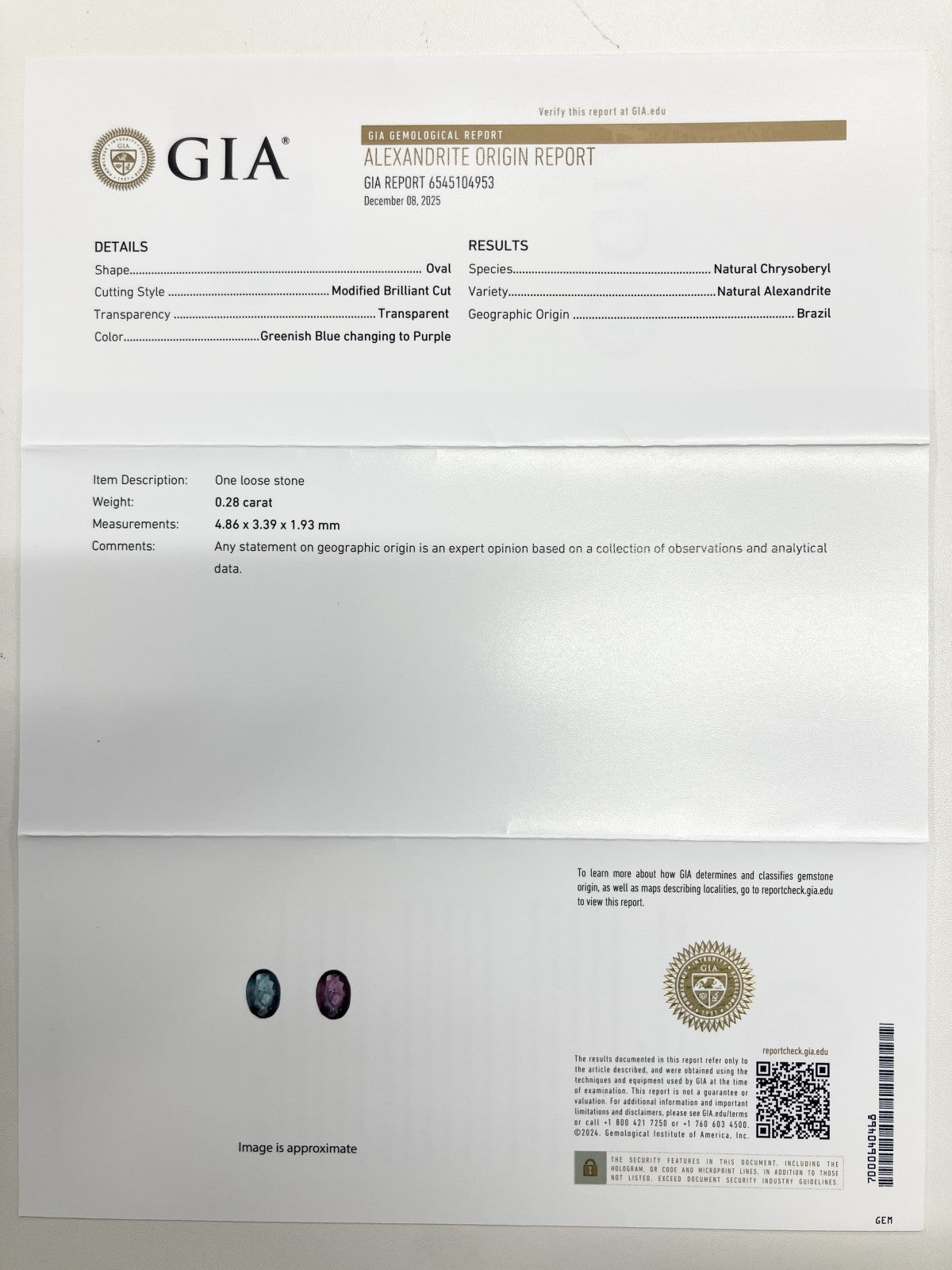 アレキサンドライト 0.28ct ブラジル産 Brazil GIA鑑別書 D0.36ct PT900 4.1g 指輪 （JP11号） サイズ直し無料 7530S