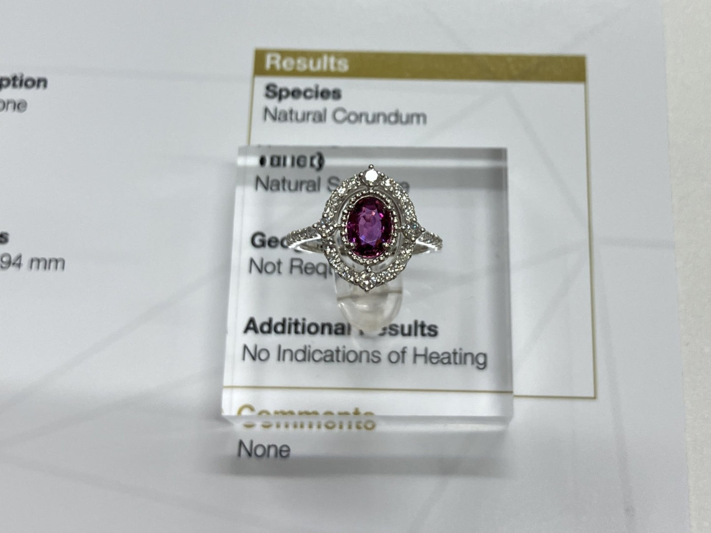 サファイア 1.10ct 非加熱 NoHeat GIA鑑別書 D0.42ct PT900 4.9g 指輪 （JP12号） サイズ直し無料 8113S