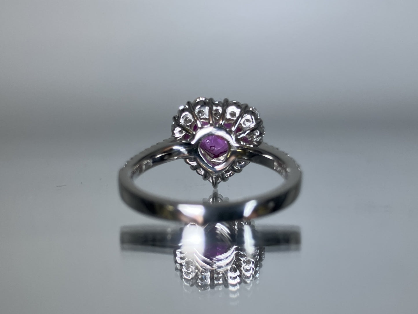 ピンクサファイア 1.43ct 非加熱 NoHeat GIA鑑別書 D0.72ct PT900 5.7g 指輪 （JP10号） サイズ直し無料 7794S