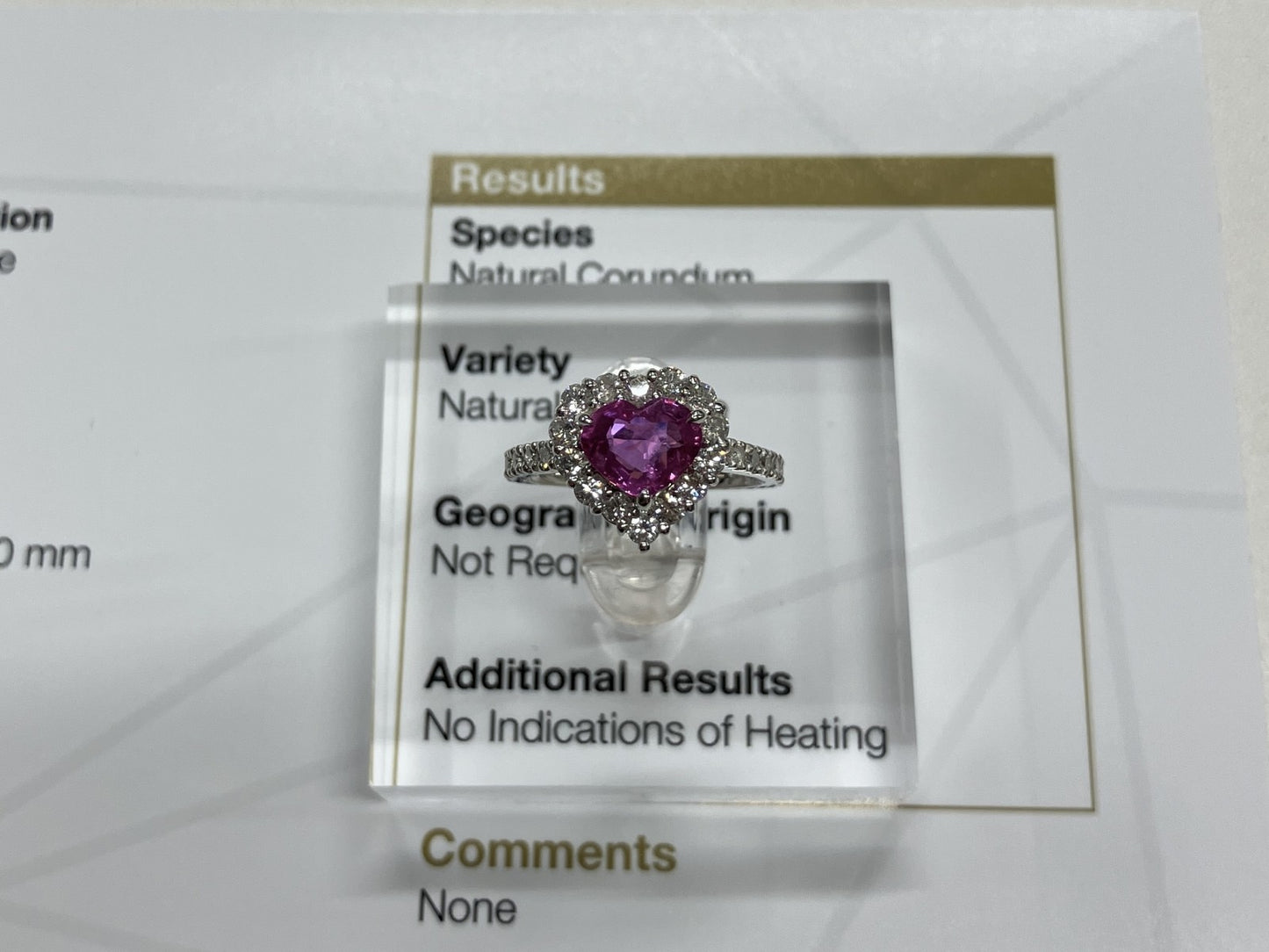 ピンクサファイア 1.43ct 非加熱 NoHeat GIA鑑別書 D0.72ct PT900 5.7g 指輪 （JP10号） サイズ直し無料 7794S