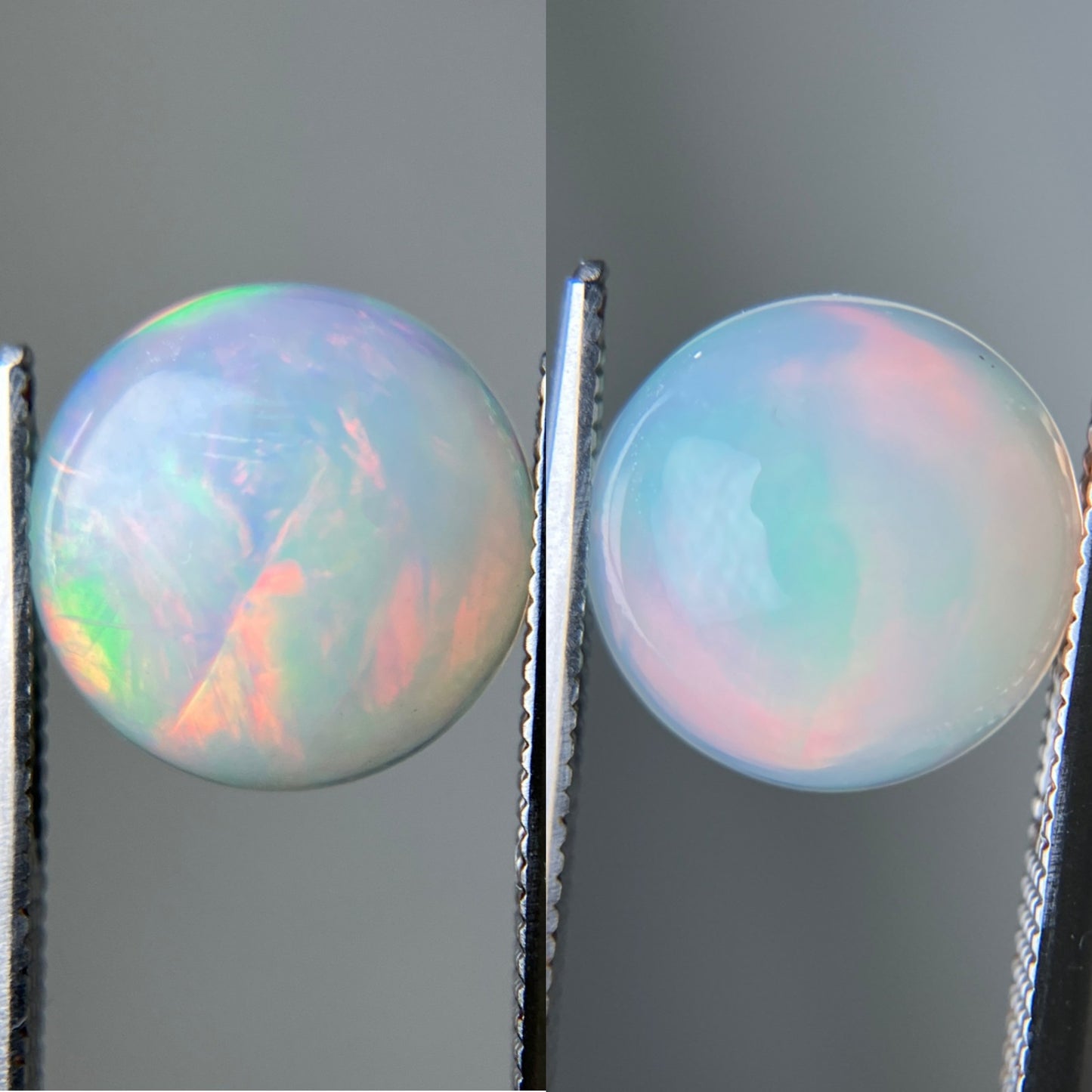 オパール （ペアセット） 2.300ct / 2.646ct 宝石ソーティング付き 10.8㎜×10.9㎜×4.3㎜ / 10.7㎜×10.7㎜×5.4㎜ ルース（ 裸石 ） 4988YY