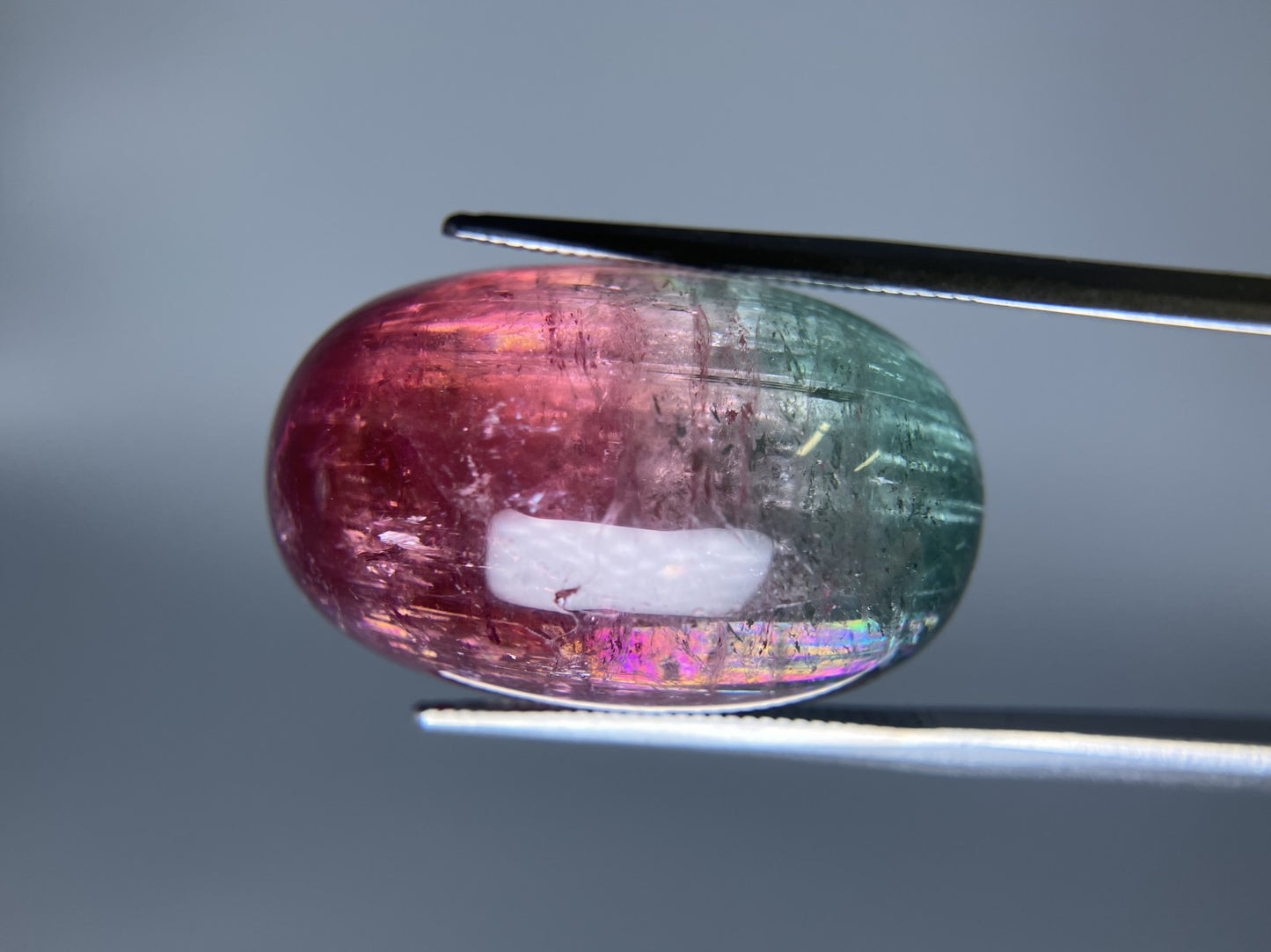 パーティカラードトルマリンキャッツアイ 44.136ct 中央宝石ソーティング付き 25.5㎜×16.0㎜×12.2㎜ ルース（ 裸石 ） 3425S