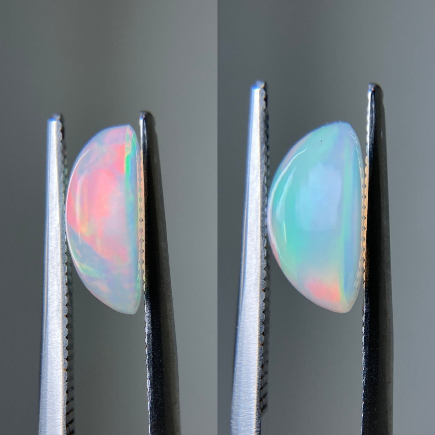 オパール （ペアセット） 2.300ct / 2.646ct 宝石ソーティング付き 10.8㎜×10.9㎜×4.3㎜ / 10.7㎜×10.7㎜×5.4㎜ ルース（ 裸石 ） 4988YY