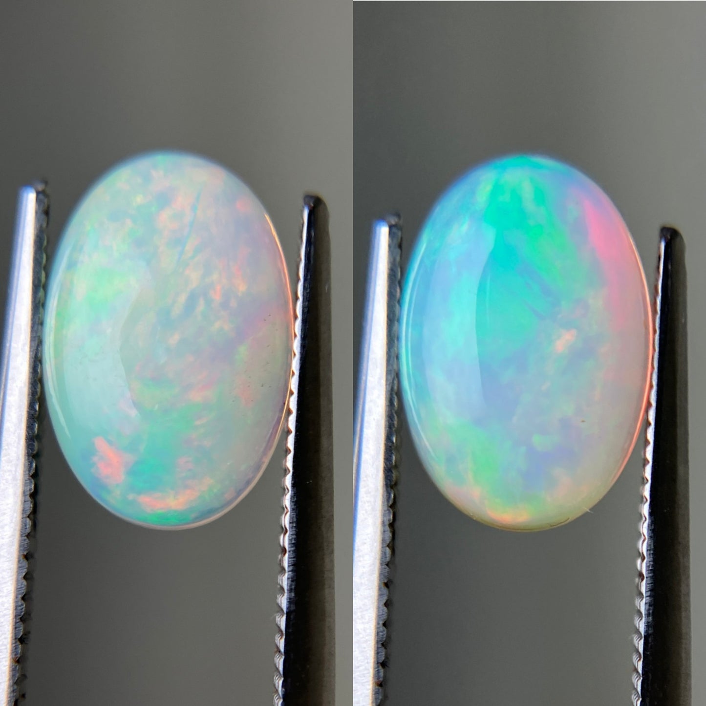 オパール （ペアセット） 2.085ct / 2.759ct 宝石ソーティング付き 12.0㎜×8.0㎜×4.1㎜ / 12.1㎜×8.2㎜×4.7㎜ ルース（ 裸石 ） 4989YY