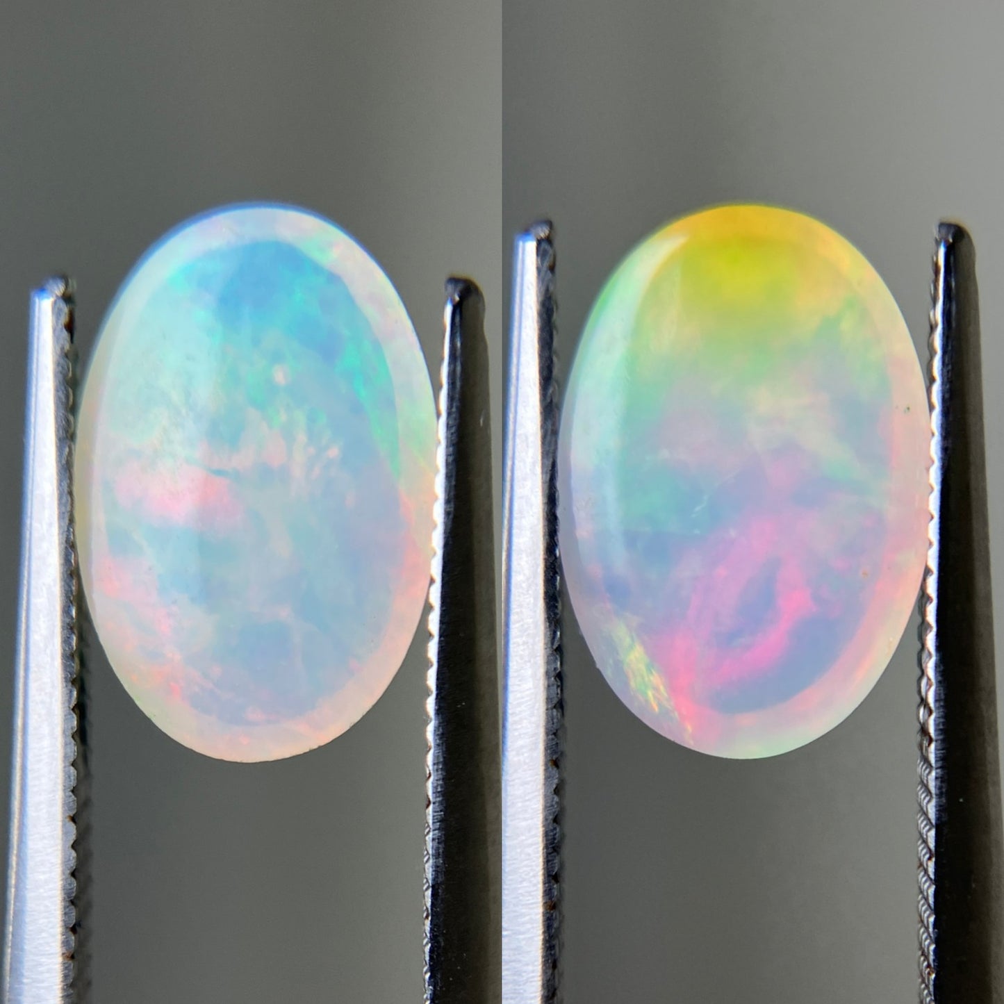 オパール （ペアセット） 2.085ct / 2.759ct 宝石ソーティング付き 12.0㎜×8.0㎜×4.1㎜ / 12.1㎜×8.2㎜×4.7㎜ ルース（ 裸石 ） 4989YY