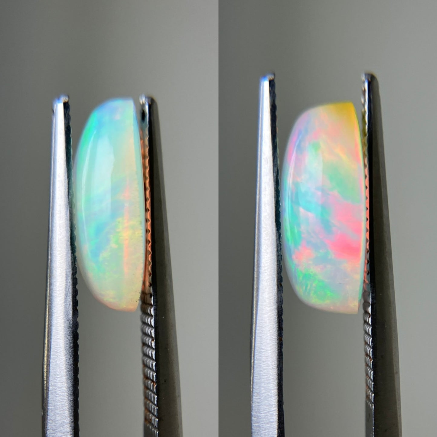 オパール （ペアセット） 2.085ct / 2.759ct 宝石ソーティング付き 12.0㎜×8.0㎜×4.1㎜ / 12.1㎜×8.2㎜×4.7㎜ ルース（ 裸石 ） 4989YY
