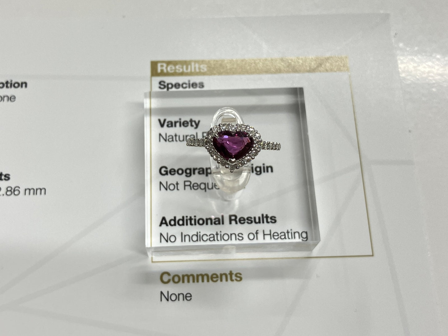 ルビー 1.24ct 非加熱 NoHeat GIA鑑別書 D0.42ct PT900 4.6g 指輪 （JP12号） サイズ直し無料 8096S