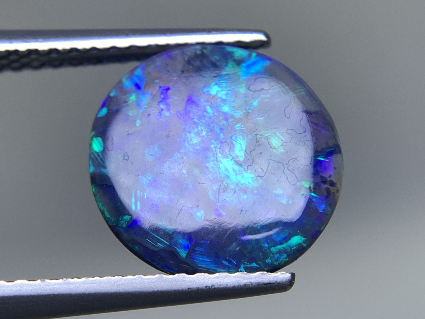 ブラックオパール 天然 1.934ct 宝石ソーティング付き 11.1㎜×10.9㎜×2.5㎜ ルース（ 裸石 ） 8157Y