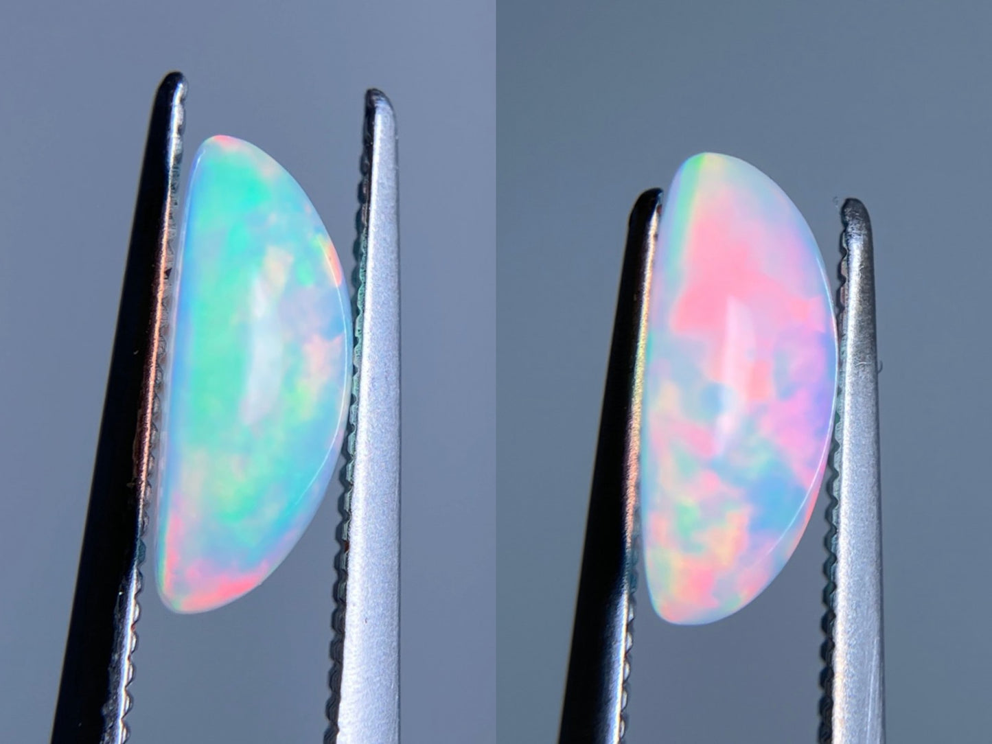 オパール（ペアセット） 1.324ct / 1.714ct 宝石鑑別書付き 9.8㎜×7.7㎜×3.8㎜ / 10.0㎜×7.9㎜×4.0㎜ ルース（ 裸石 ） 3517S