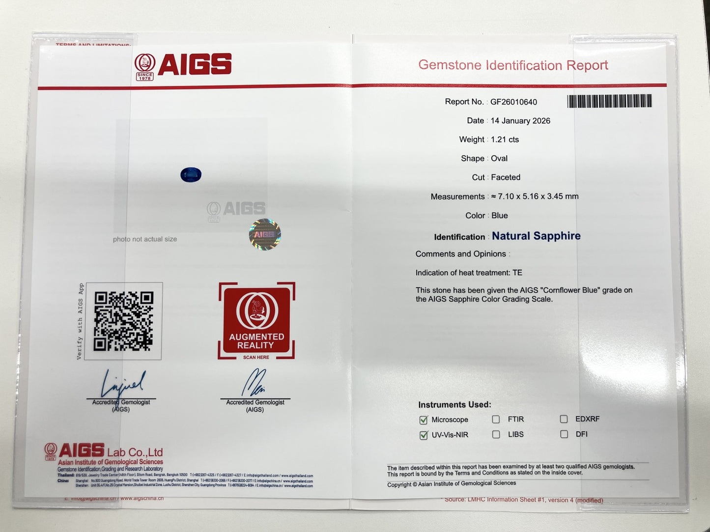 サファイア 1.21ct コンフラワーブルー Cornflower blue AIGS鑑別書 D0.45ct PT900 4.8g 指輪 （JP10号） サイズ直し無料 7331S