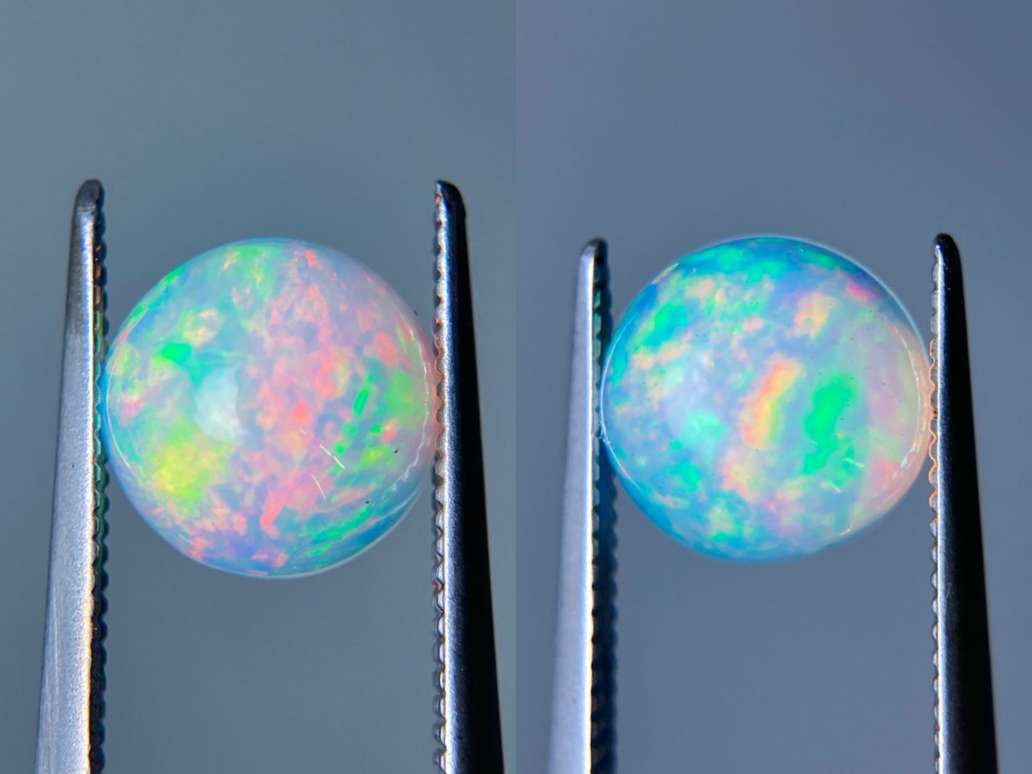 オパール（ペアセット） 1.495ct / 1.751ct 宝石鑑別書付き 8.0㎜×7.8㎜×4.8㎜ / 8.0㎜×7.9㎜×4.9㎜ ルース（ 裸石 ） 3512S