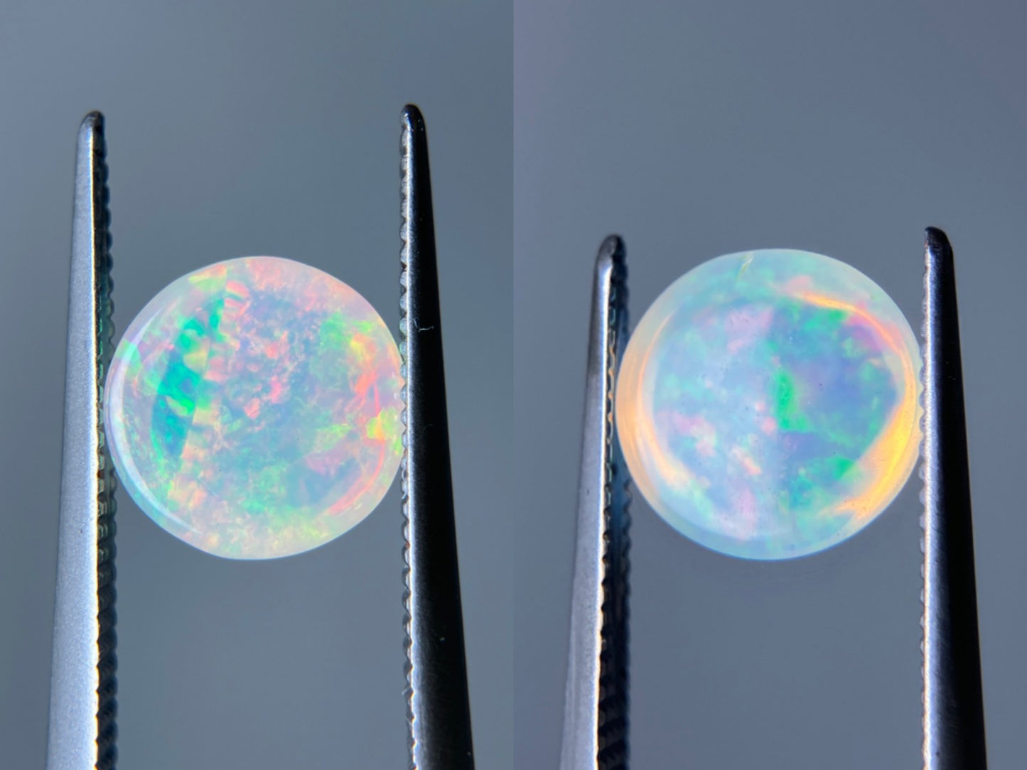 オパール（ペアセット） 1.495ct / 1.751ct 宝石鑑別書付き 8.0㎜×7.8㎜×4.8㎜ / 8.0㎜×7.9㎜×4.9㎜ ルース（ 裸石 ） 3512S