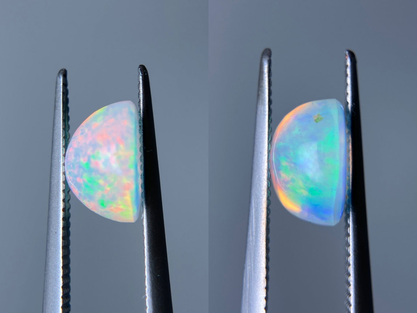 オパール（ペアセット） 1.495ct / 1.751ct 宝石鑑別書付き 8.0㎜×7.8㎜×4.8㎜ / 8.0㎜×7.9㎜×4.9㎜ ルース（ 裸石 ） 3512S