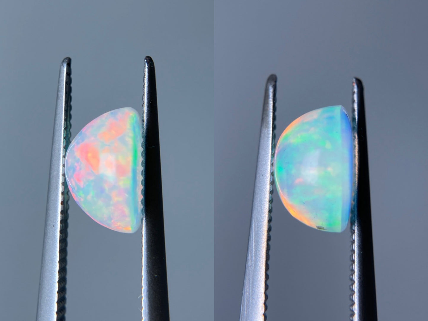 オパール（ペアセット） 1.495ct / 1.751ct 宝石鑑別書付き 8.0㎜×7.8㎜×4.8㎜ / 8.0㎜×7.9㎜×4.9㎜ ルース（ 裸石 ） 3512S