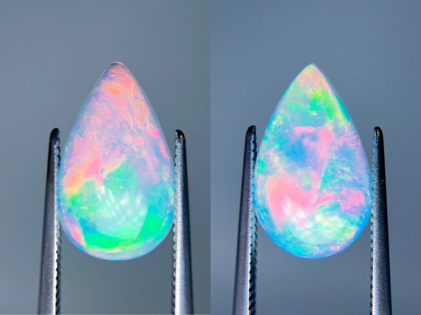 オパール（ペアセット） 1.739ct / 1.819ct 宝石鑑別書付き 13.6㎜×8.4㎜×3.4㎜ / 13.6㎜×8.4㎜×3.2㎜ ルース（ 裸石 ） 3515S