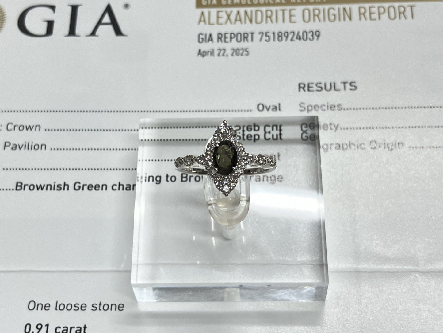 アレキサンドライト 0.91ct GIA鑑別書 D0.31ct PT900 4.3g 指輪 （JP14号） サイズ直し無料 4787S