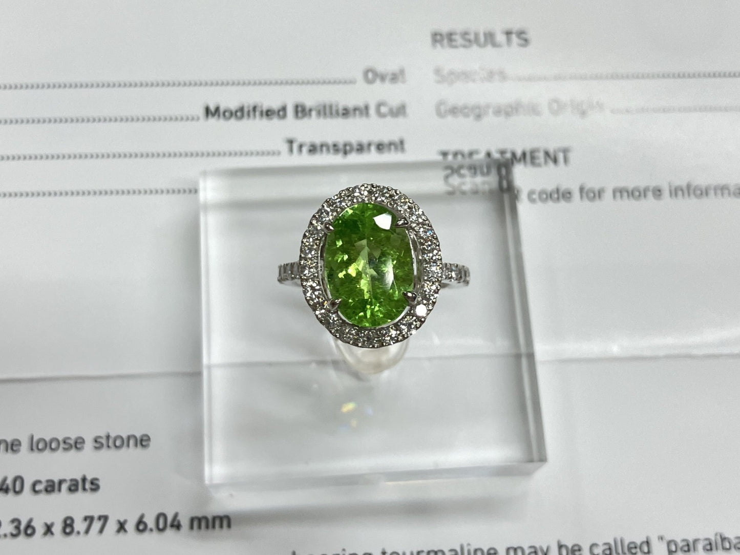 パライバトルマリン 4.40ct GIA鑑別書 D0.85ct PT900 7.4g 指輪 （JP13号） サイズ直し無料 7640S