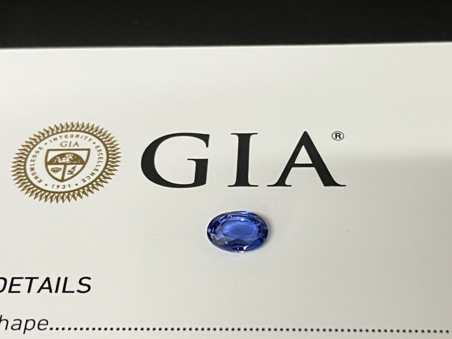 サファイア 1.78ct  GIA宝石鑑別書付き  No Heat Sri Lanka 8.13㎜×5.69㎜×3.69㎜   天然 ルース（ 裸石 ）   5091YY