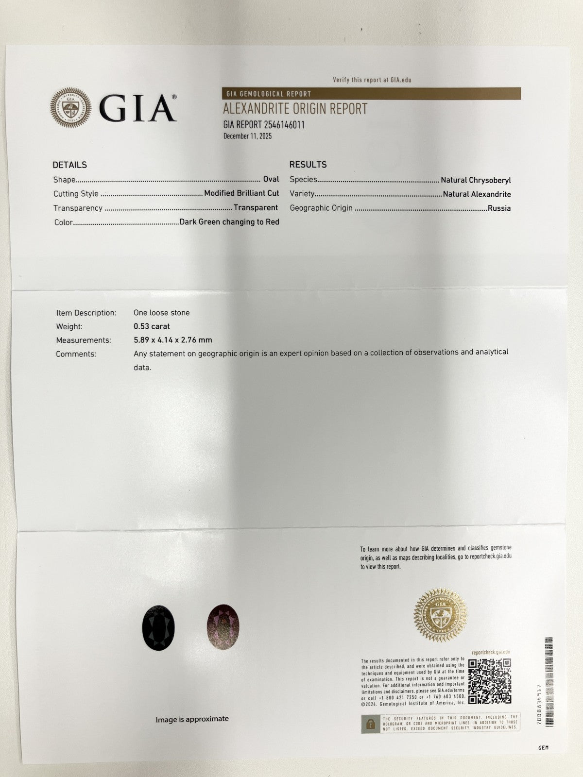 アレキサンドライト 0.53ct ロシア産　Russia　GIA鑑別書 D0.36ct PT900 4.0g 指輪 （JP12号） サイズ直し無料 7644S