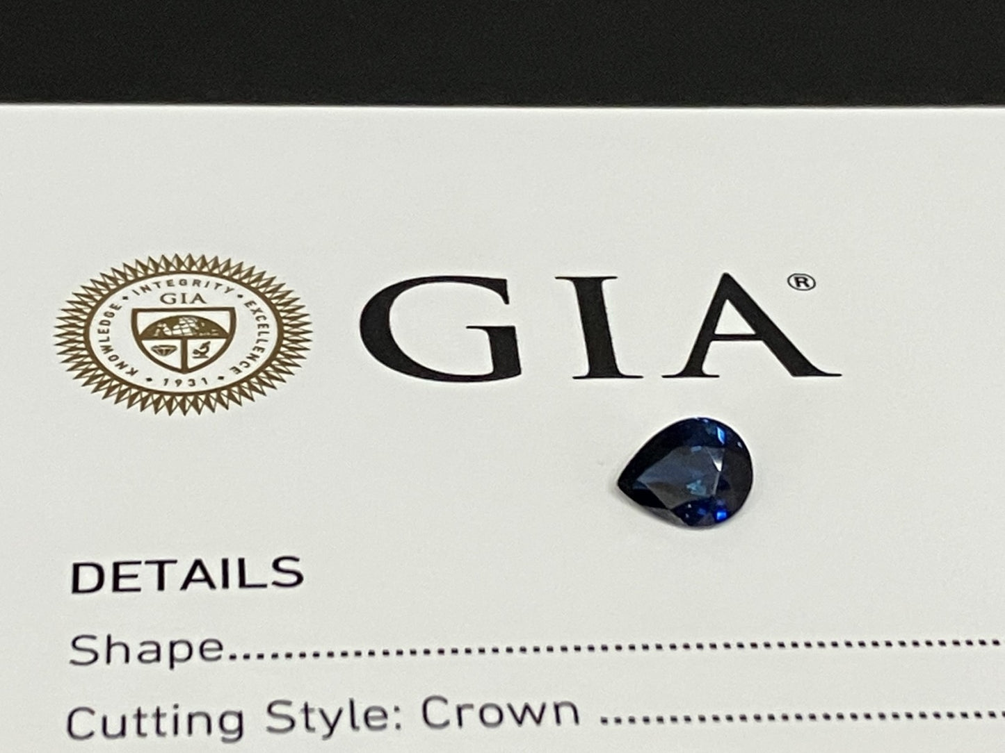 サファイア 天然  1.57ct  GIA宝石鑑別書付き  No Heat  Ethiopia  7.94㎜×6.38㎜×4.09㎜  ルース（ 裸石 ）   5197YY