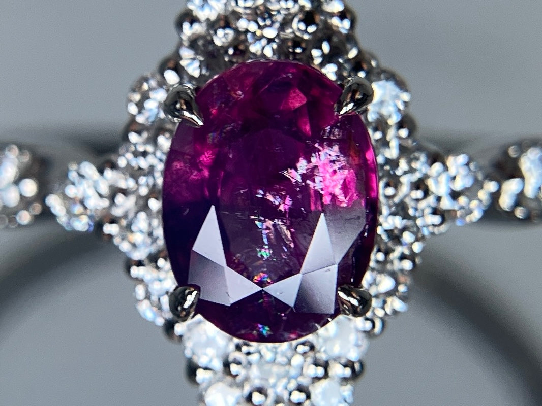 ルビー 1.16ct カシミール産 Kashmir 非加熱 No heat GIA鑑別書 D0.31ct PT900 4.0g 指輪 （JP14号） サイズ直し無料 8739S