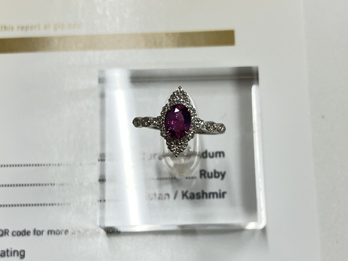 ルビー 1.16ct カシミール産 Kashmir 非加熱 No heat GIA鑑別書 D0.31ct PT900 4.0g 指輪 （JP14号） サイズ直し無料 8739S