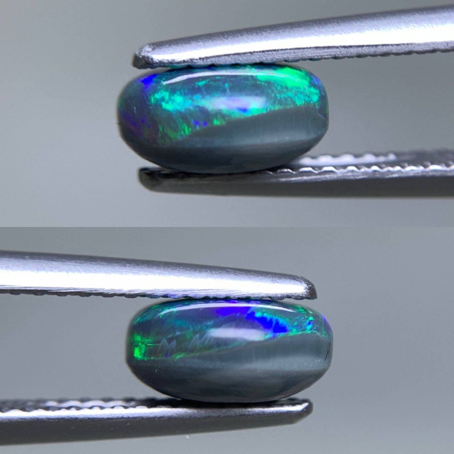 ブラックオパール 天然 1.604ct 中央宝石ソーティング付き 7.9㎜×7.8㎜×3.9㎜ ルース（ 裸石 ） 7001Y
