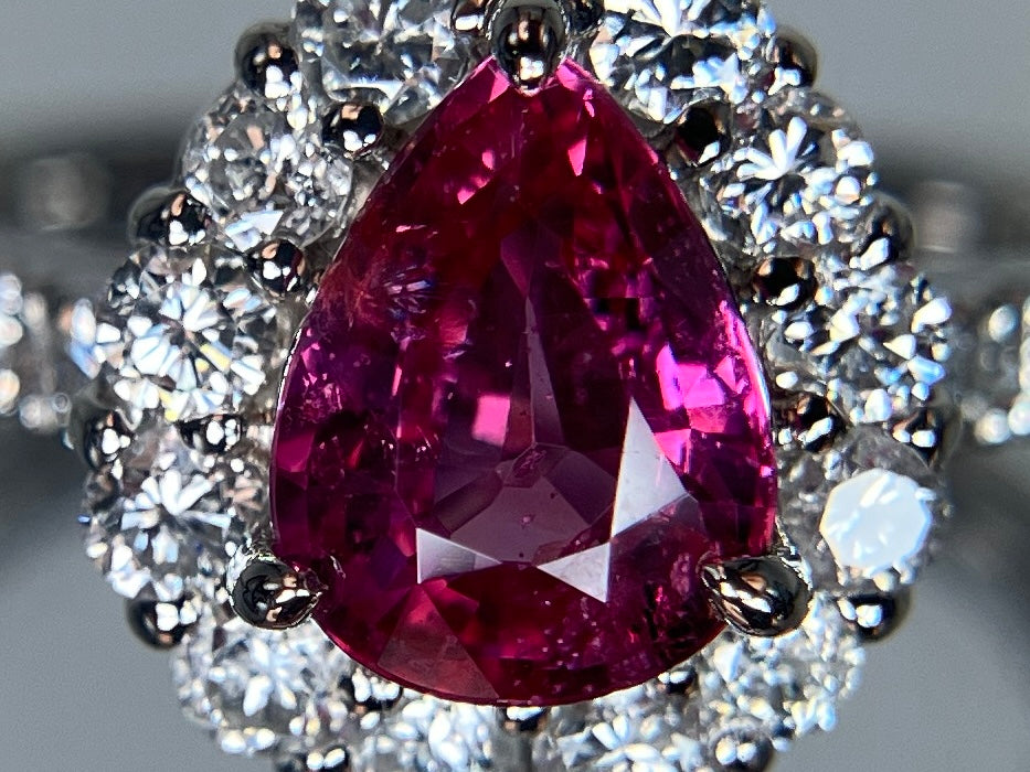 ルビー 1.03ct 非加熱 No heat GIA鑑別書 D0.70ct PT900 5.4g 指輪 （JP9号） サイズ直し無料 8396