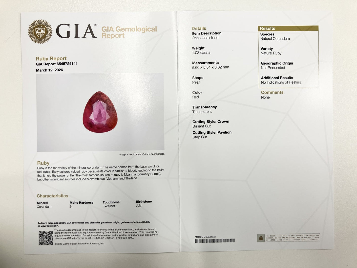 ルビー 1.03ct 非加熱 No heat GIA鑑別書 D0.70ct PT900 5.4g 指輪 （JP9号） サイズ直し無料 8396