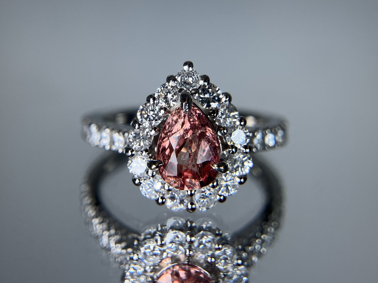 パパラチャサファイア 1.03ct パパラチャ Padparadscha 非加熱 No heat GUILD鑑別書 D0.70ct PT900 5.6g 指輪 （JP8.5号） サイズ直し無料 8569S