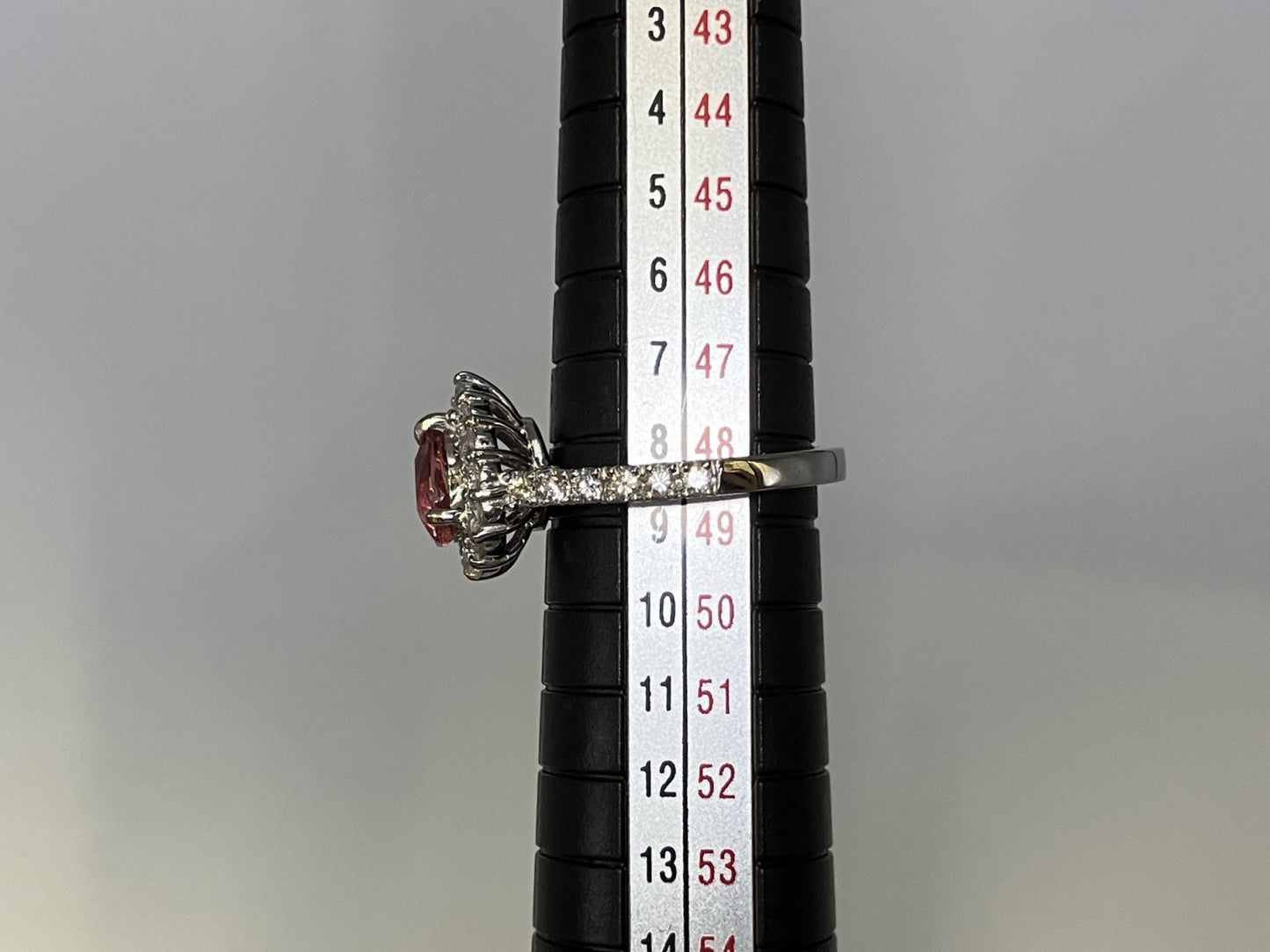 パパラチャサファイア 1.03ct パパラチャ Padparadscha 非加熱 No heat GUILD鑑別書 D0.70ct PT900 5.6g 指輪 （JP8.5号） サイズ直し無料 8569S