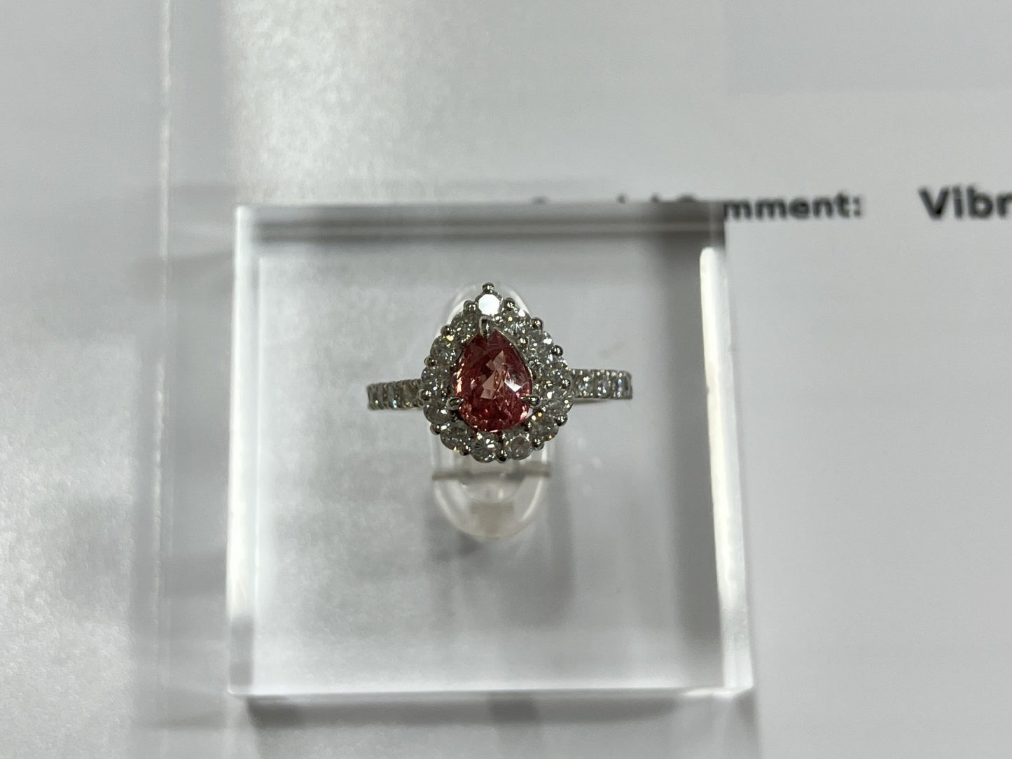 パパラチャサファイア 1.03ct パパラチャ Padparadscha 非加熱 No heat GUILD鑑別書 D0.70ct PT900 5.6g 指輪 （JP8.5号） サイズ直し無料 8569S