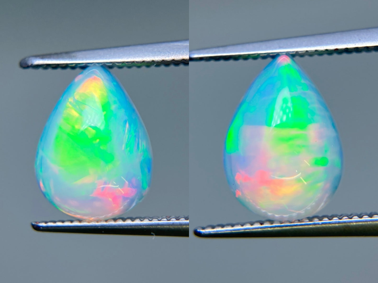 オパール・ハニカムオパール（ペアセット） 1.414ct / 1.877ct 宝石鑑別書付き 9.9㎜×7.8㎜×4.4㎜ / 10.5㎜×7.7㎜×5.0㎜ ルース（ 裸石 ） 3507S