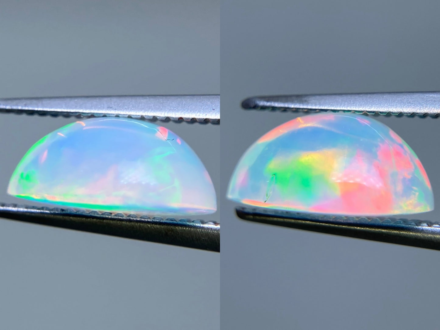オパール・ハニカムオパール（ペアセット） 1.414ct / 1.877ct 宝石鑑別書付き 9.9㎜×7.8㎜×4.4㎜ / 10.5㎜×7.7㎜×5.0㎜ ルース（ 裸石 ） 3507S