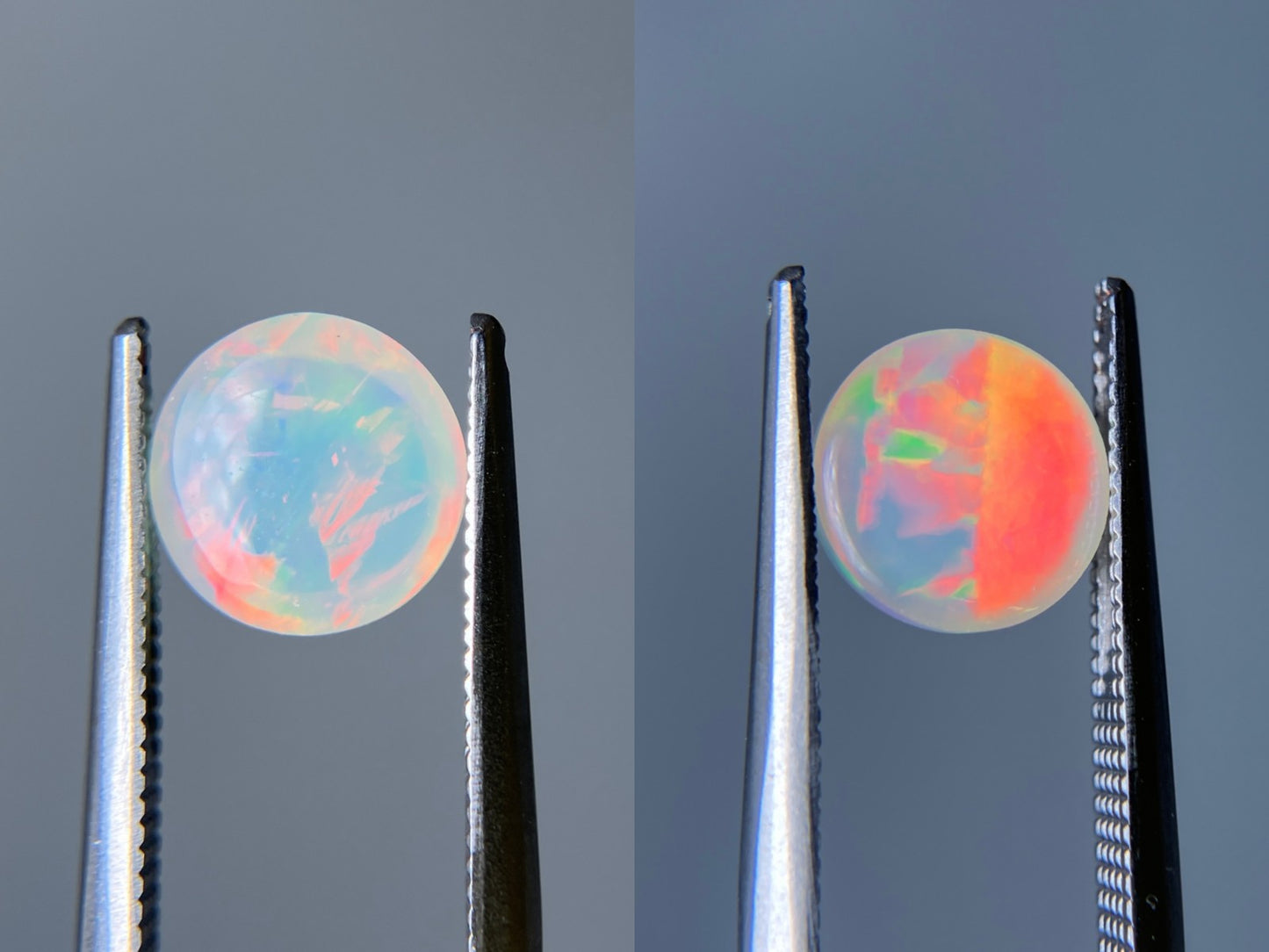オパール（ペアセット） 1.634ct / 1.764ct 宝石鑑別書付き 8.1㎜×8.1㎜×5.2㎜ / 8.2㎜×8.1㎜×5.2㎜ ルース（ 裸石 ） 3505S