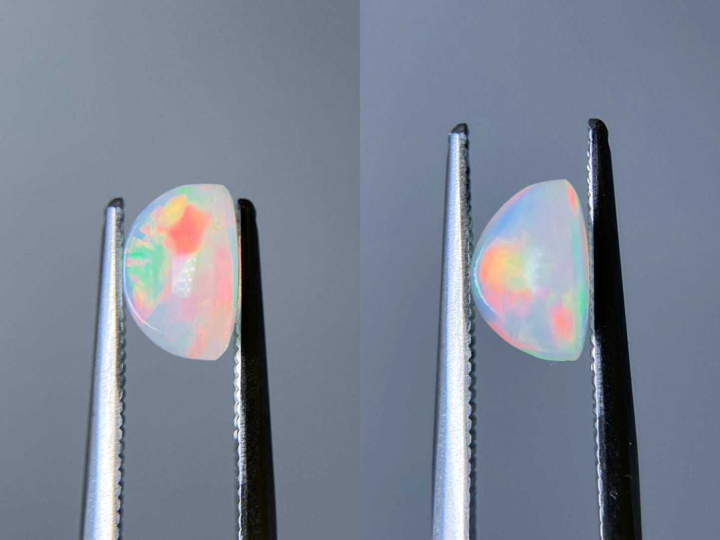 オパール（ペアセット） 1.634ct / 1.764ct 宝石鑑別書付き 8.1㎜×8.1㎜×5.2㎜ / 8.2㎜×8.1㎜×5.2㎜ ルース（ 裸石 ） 3505S