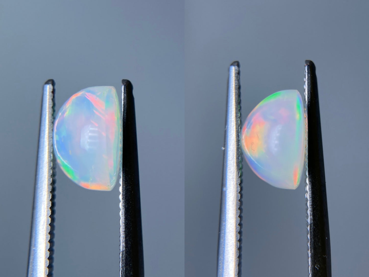 オパール（ペアセット） 1.634ct / 1.764ct 宝石鑑別書付き 8.1㎜×8.1㎜×5.2㎜ / 8.2㎜×8.1㎜×5.2㎜ ルース（ 裸石 ） 3505S