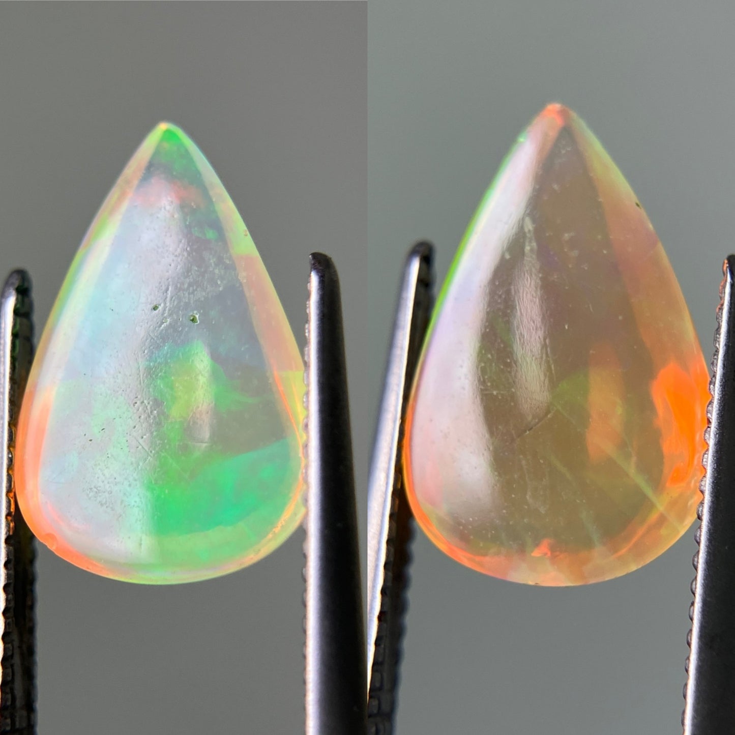 オパール（ペアセット） 1.478ct / 1.688ct 宝石鑑別書付き 12.0㎜×7.8㎜×3.9㎜ / 12.0㎜×7.5㎜×4.1㎜ ルース（ 裸石 ） 3386YY