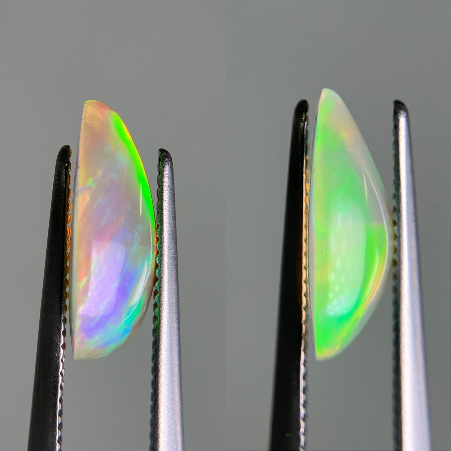 オパール（ペアセット） 1.478ct / 1.688ct 宝石鑑別書付き 12.0㎜×7.8㎜×3.9㎜ / 12.0㎜×7.5㎜×4.1㎜ ルース（ 裸石 ） 3386YY