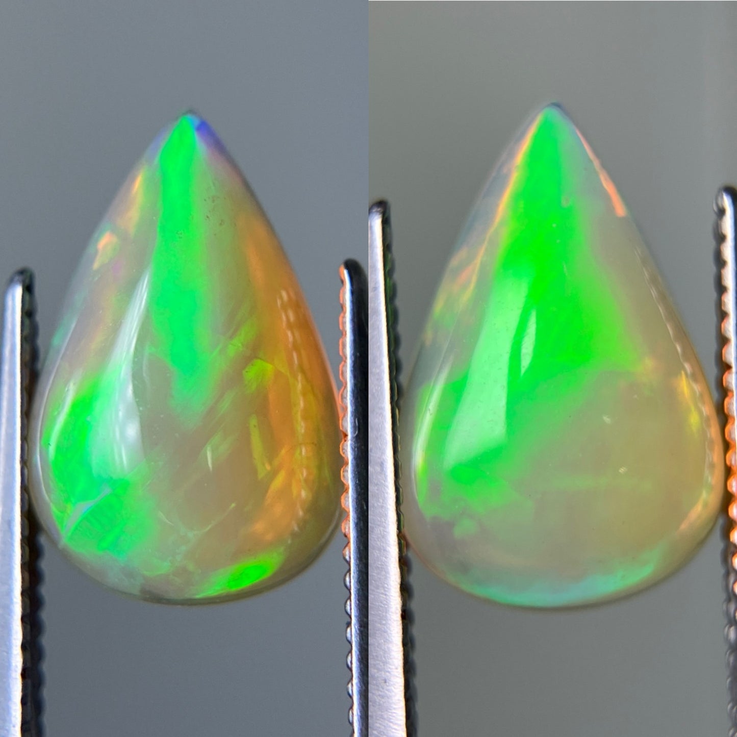 オパール（ペアセット） 1.478ct / 1.688ct 宝石鑑別書付き 12.0㎜×7.8㎜×3.9㎜ / 12.0㎜×7.5㎜×4.1㎜ ルース（ 裸石 ） 3386YY